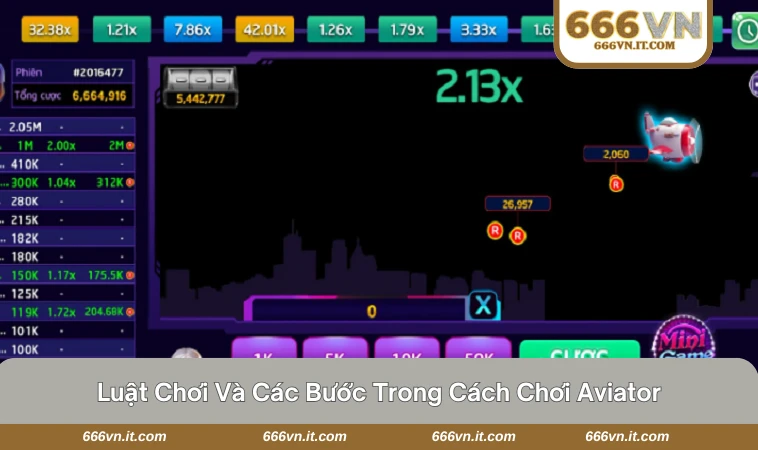 Hệ số trong game Aviator và nút rút tiền sáng lên