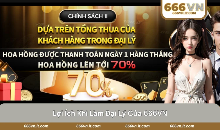 Giao diện quản lý hoa hồng và doanh thu dành cho đại lý 666VN