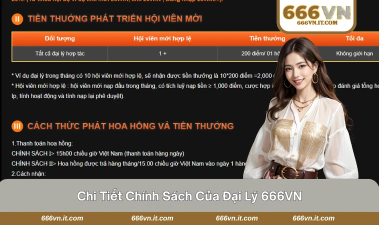 Hoa hồng và chính sách được thưởng thêm dành cho đại lý 666VN
